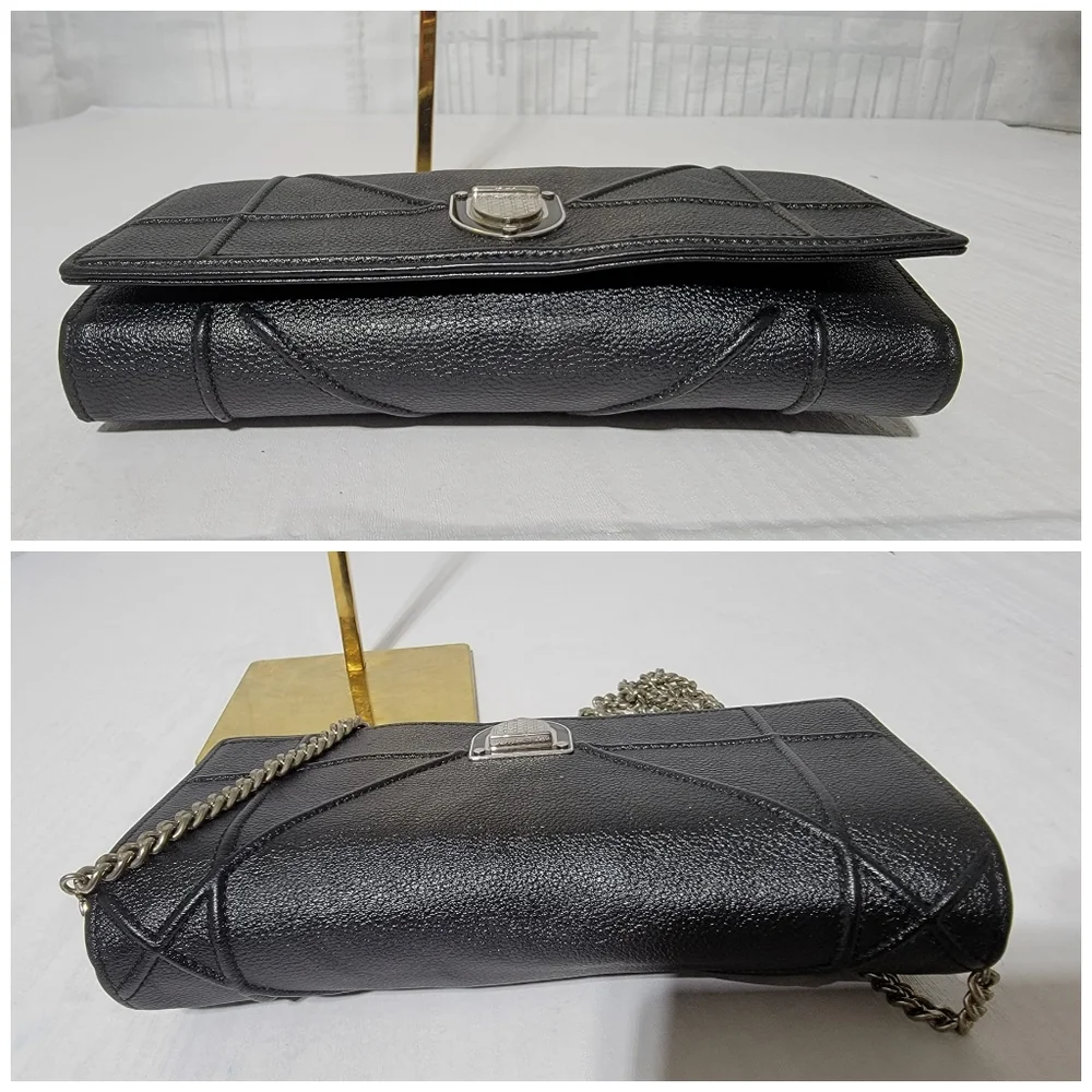 CHRISTIAN DIOR Diorama Wallet On Chain Black